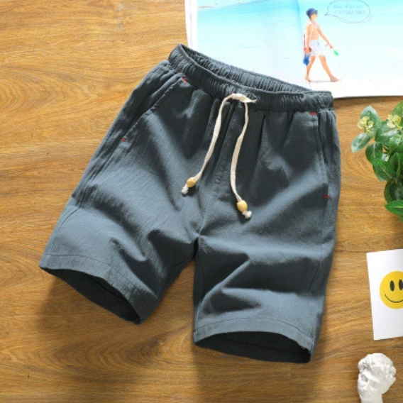 Summer tide laid-back cotton linen leisure straight loose cotton linen shorts