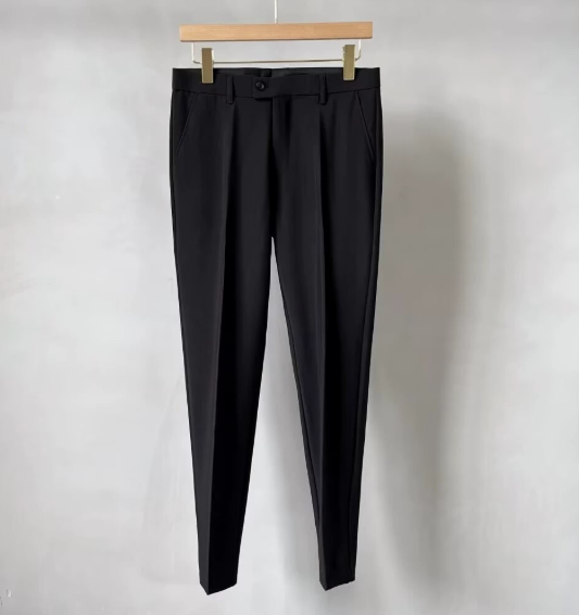2025 Summer British style trousers for men business drape straight slim fit large size casual 9 nine points suit trousers