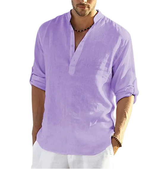 New Men's Casual Blouse Cotton Linen Shirt Loose Tops Long Sleeve T Shirt Spring Autumn Casual Handsome Men's Shirts