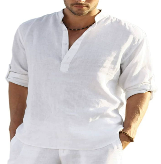 New Men's Casual Blouse Cotton Linen Shirt Loose Tops Long Sleeve T Shirt Spring Autumn Casual Handsome Men's Shirts