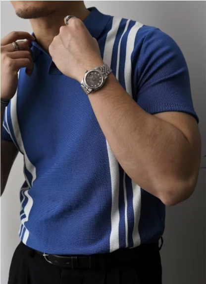 Fashion casual lapel solid color polo shirt casual knitted short sleeve men's summer new breathable trendy men's t-shirt