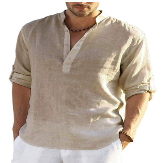 New Men's Casual Blouse Cotton Linen Shirt Loose Tops Long Sleeve T Shirt Spring Autumn Casual Handsome Men's Shirts